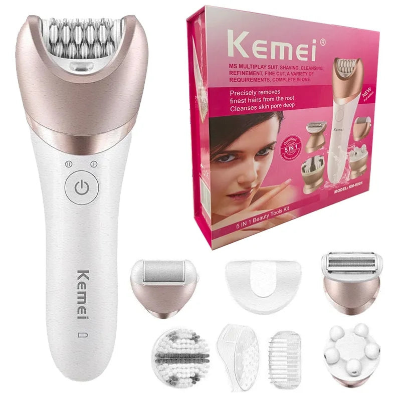 Electric women epilator kit Kemei KM-8001